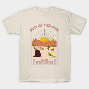 Fun in the sun with friends | desert skull T-Shirt